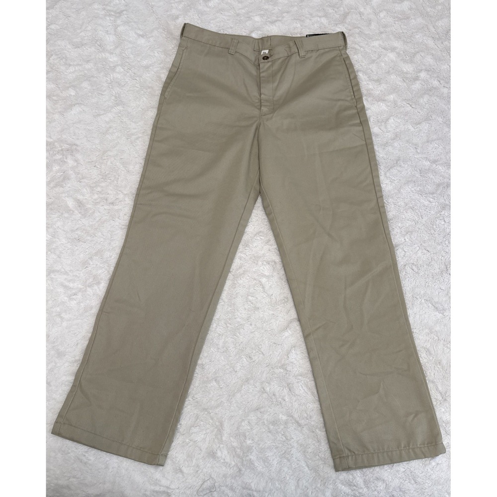 New GEORGE Boys Tan Twill Scotchgard Waist Tabs Pants Size 16H Husky Khaki